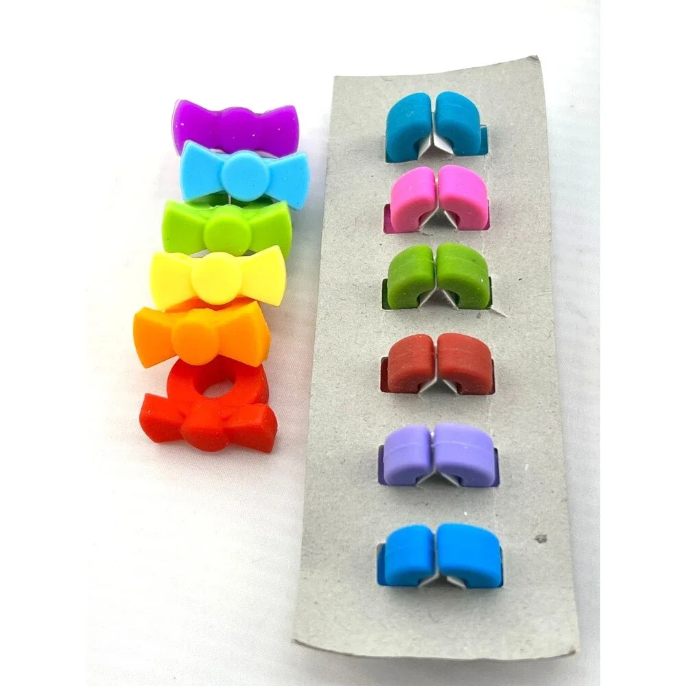 NIB Vacu Vin 12pc Glass Markers Monster Party People + Wine Charms 12pc Rainbow